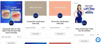 Bảng giá trong kỳ khuyến mãi thẩm mỹ Ngọc Dung (Nguồn: Internet)