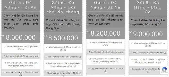 Bảng giá dịch vụ của Otic Studio (ảnh: BlogAnChoi)