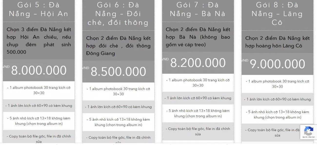 Bảng giá dịch vụ của Otic Studio (ảnh: BlogAnChoi)