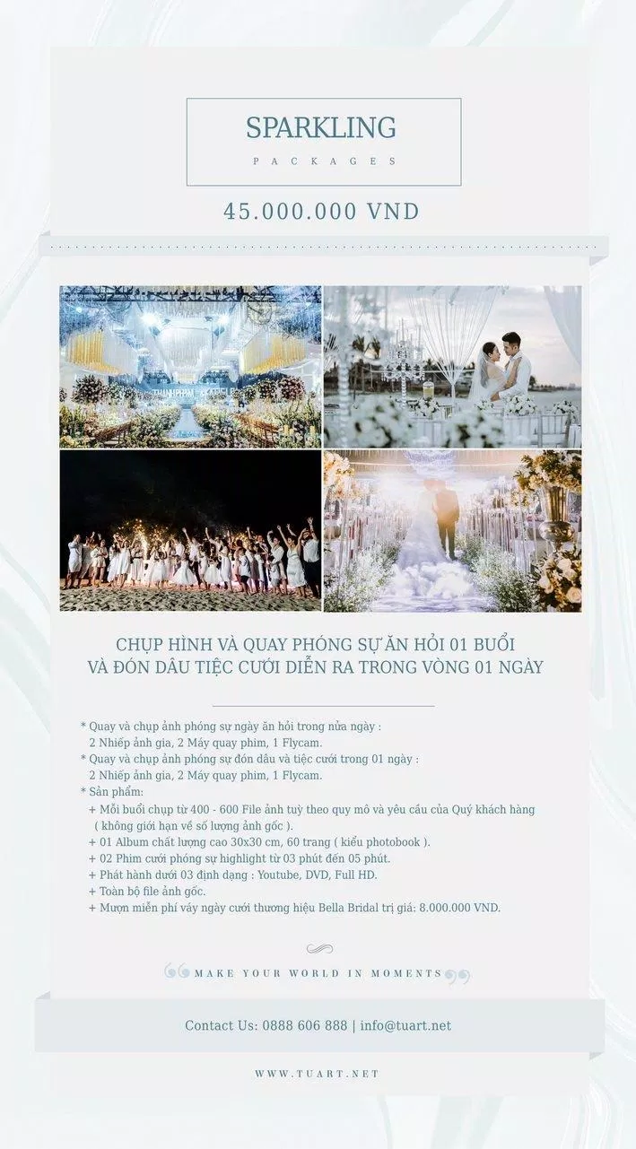 Bảng giá dịch vụ của TuArt Wedding (ảnh: TuArt Wedding) Bảng giá dịch vụ của TuArt Wedding (ảnh: TuArt Wedding)
