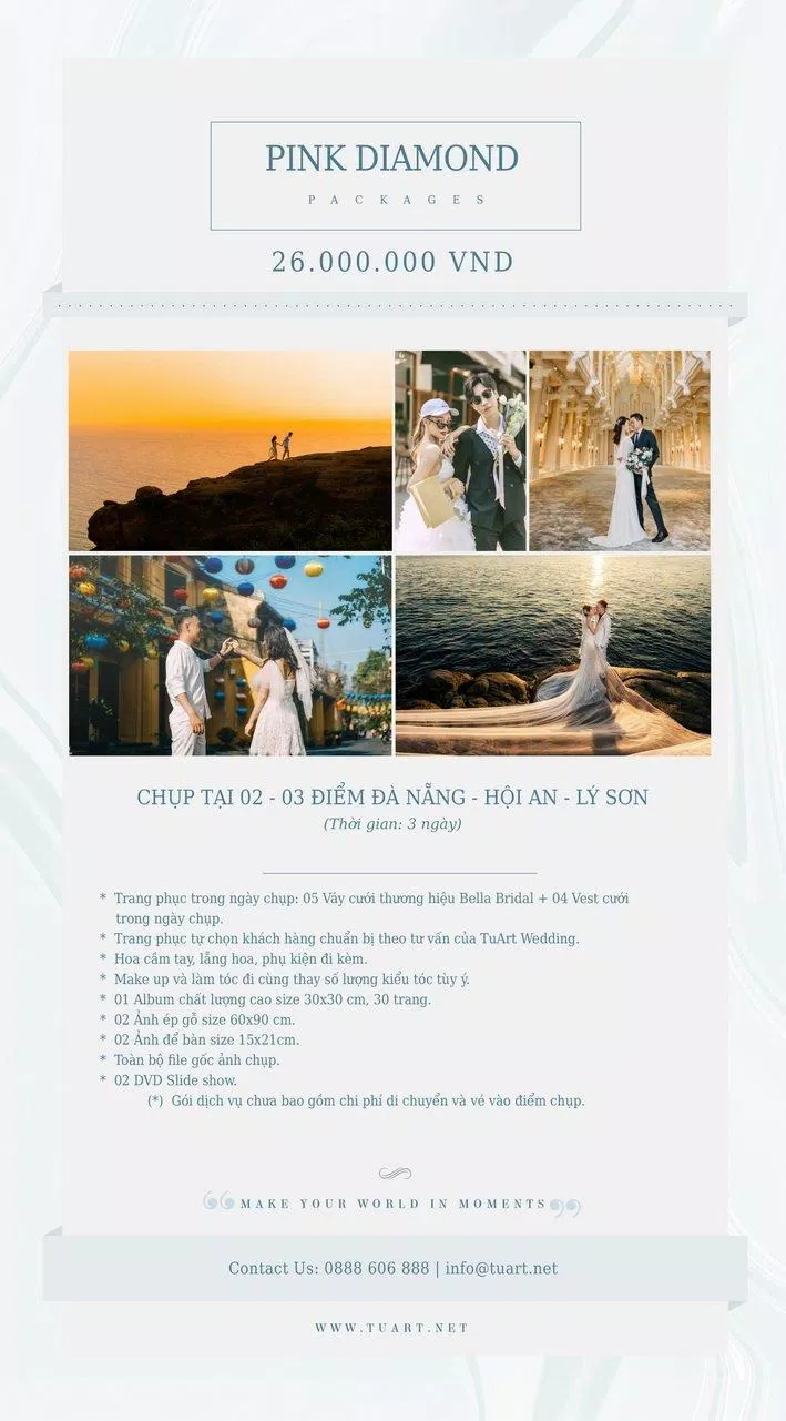 Bảng giá dịch vụ của TuArt Wedding (ảnh: TuArt Wedding) Bảng giá dịch vụ của TuArt Wedding (ảnh: TuArt Wedding)