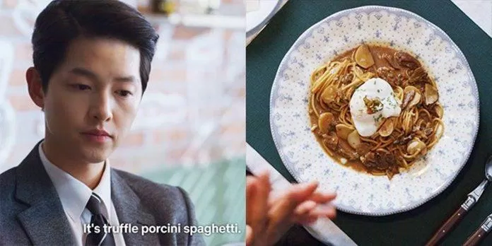 Cảnh nam chính thất vọng vì đồ ăn "Ý".  (Nguồn: Internet)