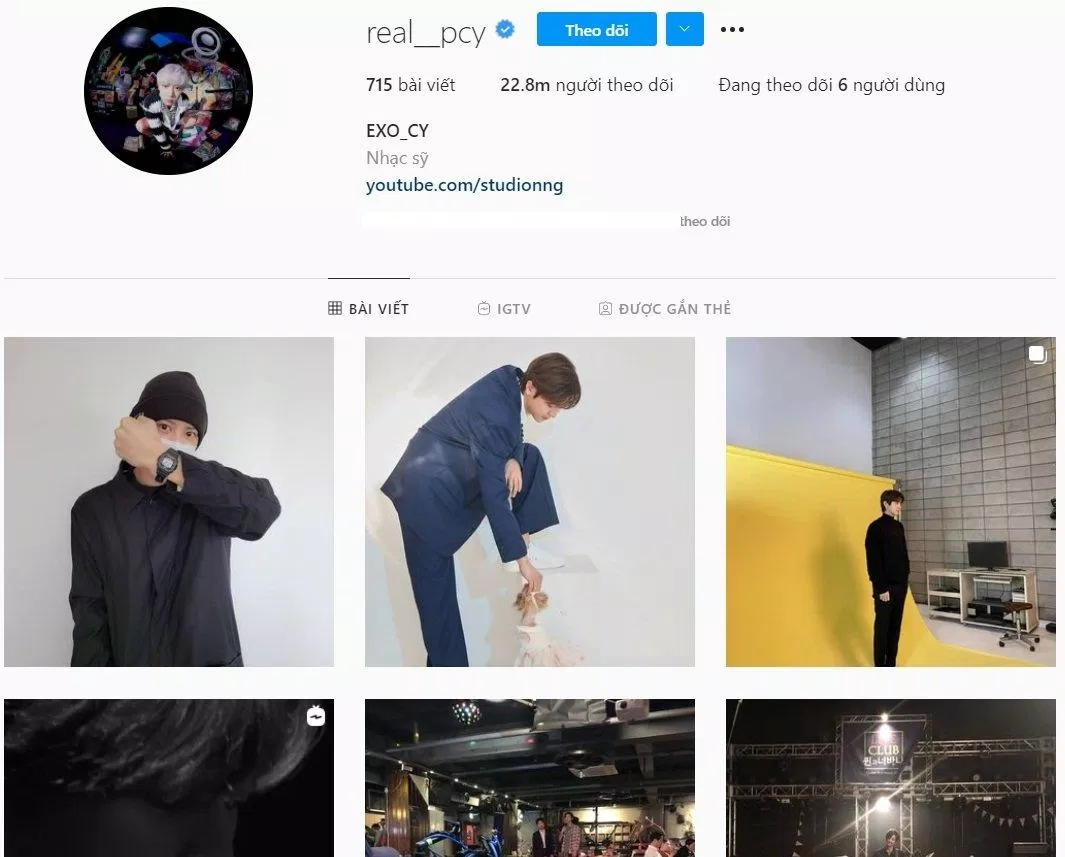 Số người theo dõi hiện tại của Chanyeol là 22,82 triệu người (Nguồn: Instagram)