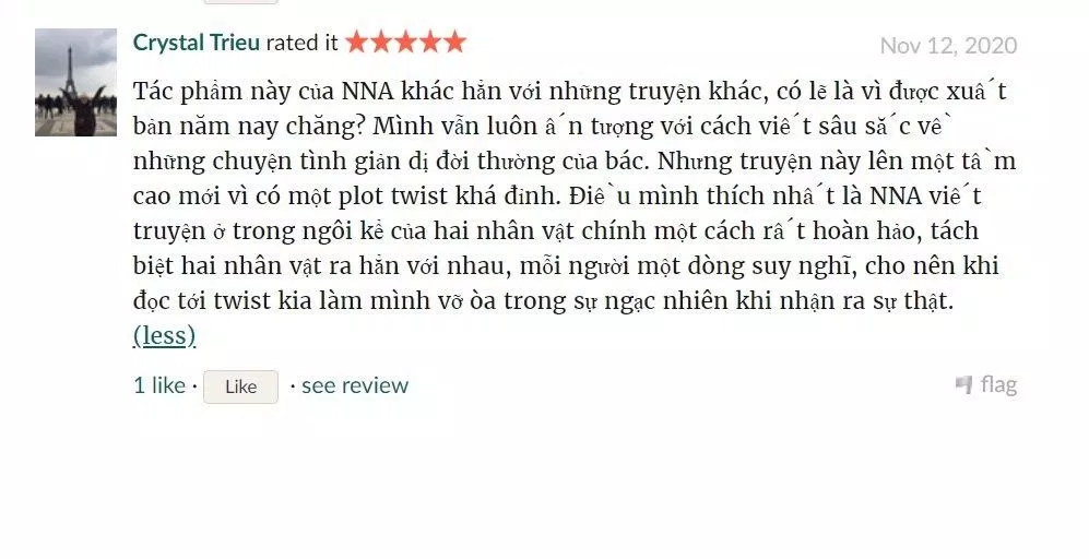 Đánh giá của độc giả về cuốn sách Con Chim Xanh Biếc Bay Về. (Ảnh: BlogAnChoi)