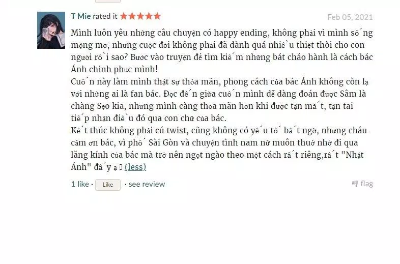 Đánh giá của độc giả về cuốn sách Con Chim Xanh Biếc Bay Về. (Ảnh: BlogAnChoi)