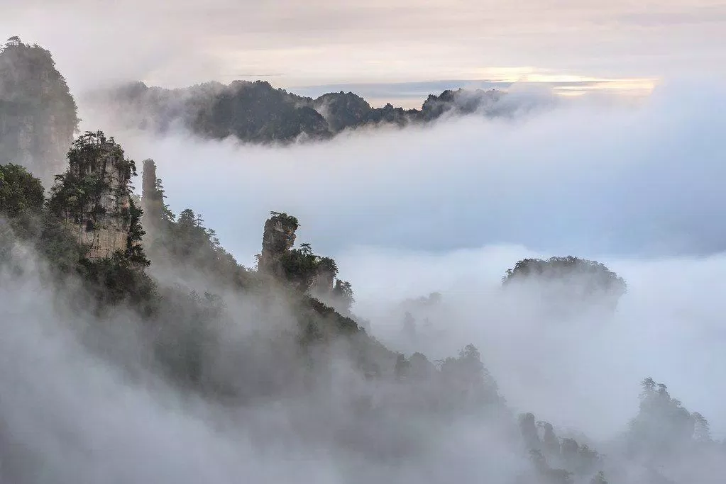 Mây mù là kiểu thời tiết rất thường gặp tại Công viên Trương Gia Giới (Ảnh: Internet). Mây mù là kiểu thời tiết rất thường gặp tại Công viên Trương Gia Giới (Ảnh: Internet).