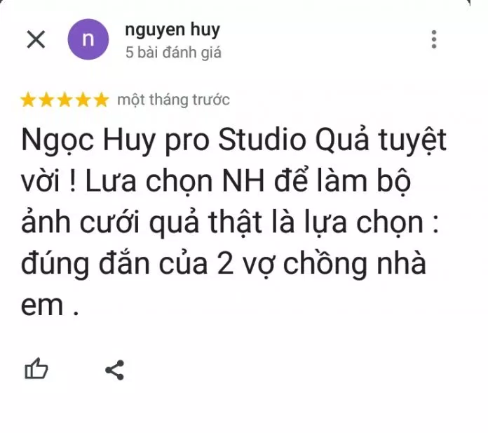 Đánh giá của khách hàng về Ngọc Huy Pro Studio (ảnh: BlogAnChoi) Đánh giá của khách hàng về Ngọc Huy Pro Studio (ảnh: BlogAnChoi)