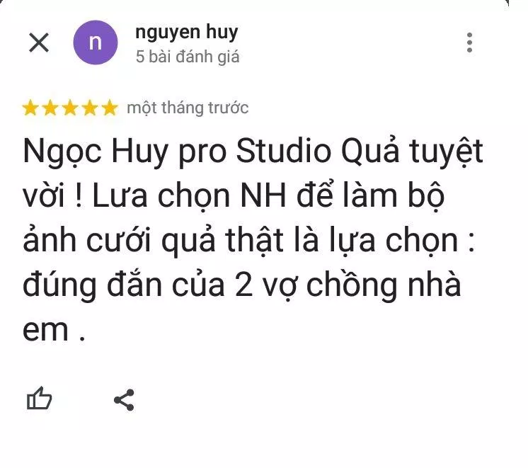 Đánh giá của khách hàng về Ngọc Huy Pro Studio (ảnh: BlogAnChoi)