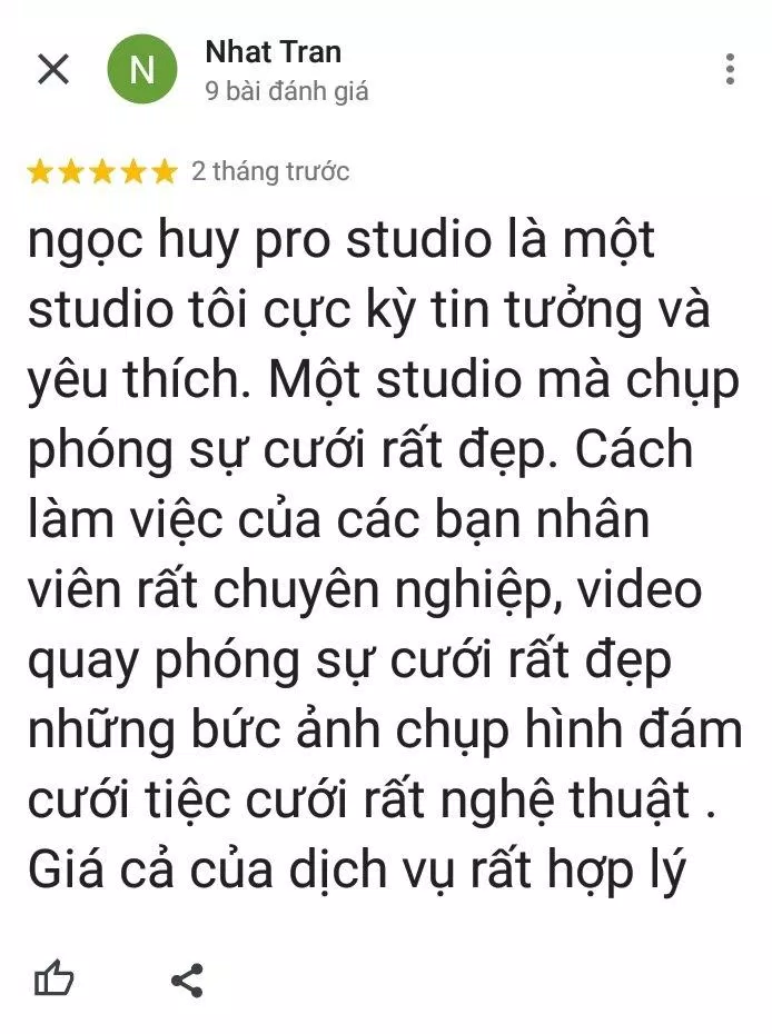 Đánh giá của khách hàng về Ngọc Huy Pro Studio (ảnh: BlogAnChoi) Đánh giá của khách hàng về Ngọc Huy Pro Studio (ảnh: BlogAnChoi)