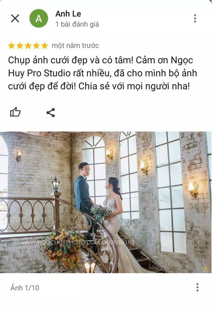 Đánh giá của khách hàng về Ngọc Huy Pro Studio (ảnh: BlogAnChoi)