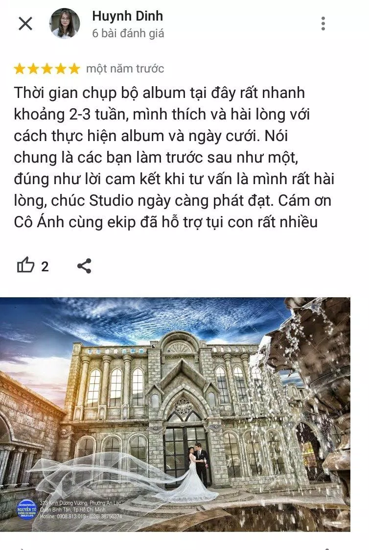 Đánh giá của khách hàng về Áo Cưới Nguyễn Tú (ảnh: BlogAnChoi)