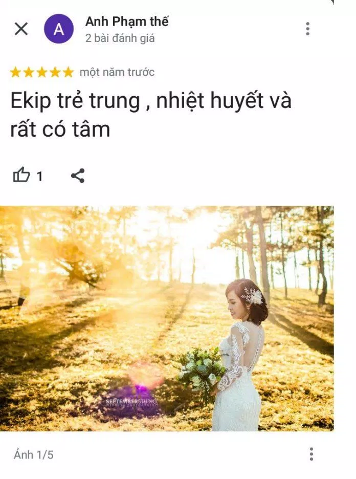 Đánh giá của khách hàng về September Studio (ảnh: BlogAnChoi) Đánh giá của khách hàng về September Studio (ảnh: BlogAnChoi)
