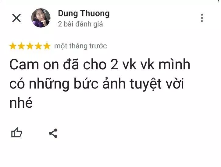 Đánh giá của khách hàng về Onelike Studio (ảnh: BlogAnChoi)