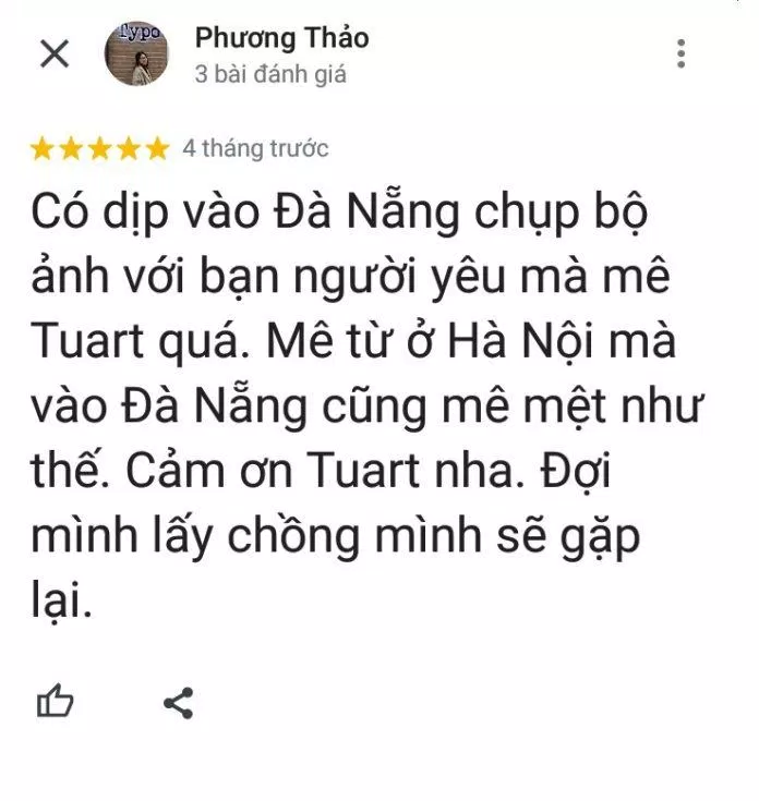 Đánh giá của khách hàng về TuArt Wedding (ảnh: BlogAnChoi) Đánh giá của khách hàng về TuArt Wedding (ảnh: BlogAnChoi)