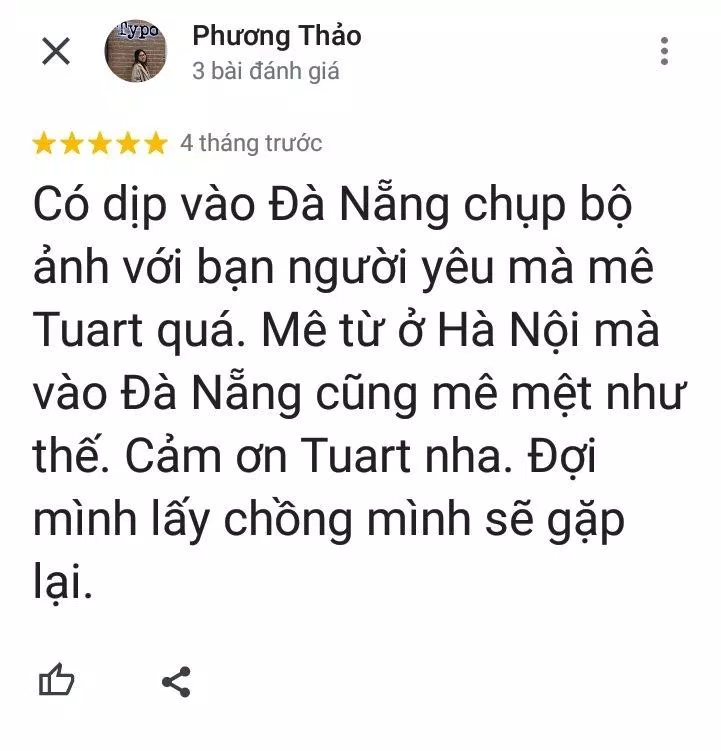 Đánh giá của khách hàng về TuArt Wedding (ảnh: BlogAnChoi) Đánh giá của khách hàng về TuArt Wedding (ảnh: BlogAnChoi)