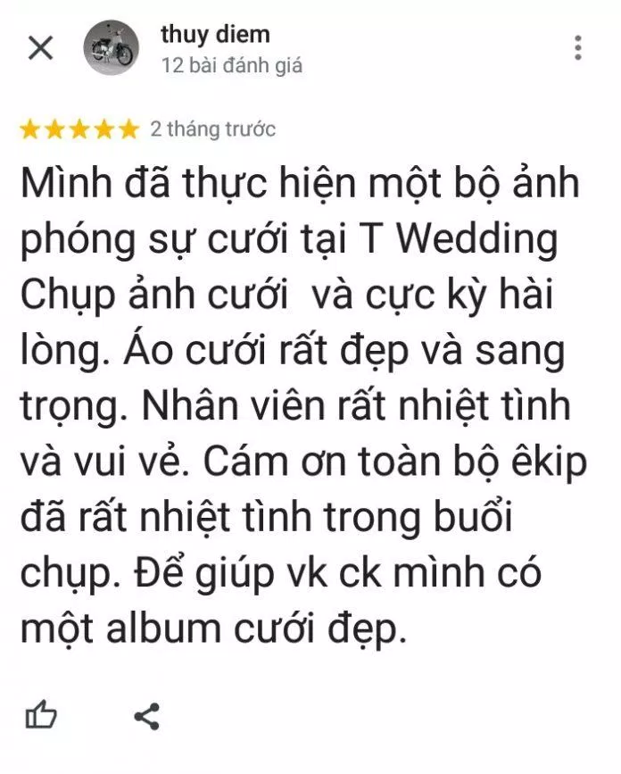 Đánh giá của khách hàng về T Wedding (ảnh: BlogAnChoi) Đánh giá của khách hàng về T Wedding (ảnh: BlogAnChoi)