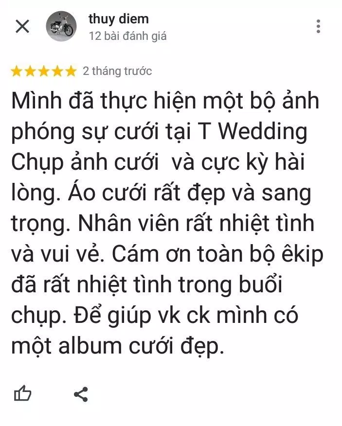 Đánh giá của khách hàng về T Wedding (ảnh: BlogAnChoi) Đánh giá của khách hàng về T Wedding (ảnh: BlogAnChoi)