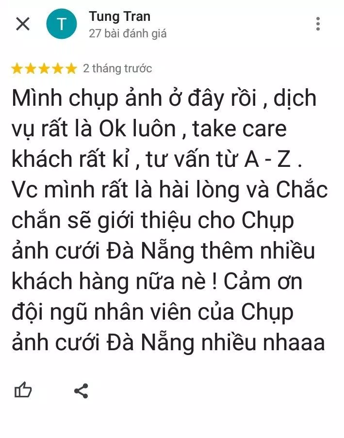 Đánh giá của khách hàng về T Wedding (ảnh: BlogAnChoi) Đánh giá của khách hàng về T Wedding (ảnh: BlogAnChoi)