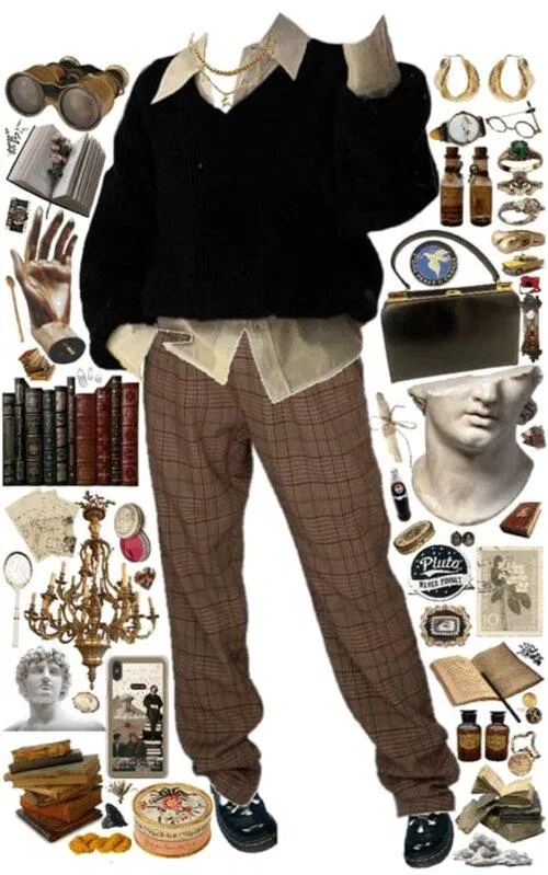 Tất tần tật về Dark Academic - phong cách thời trang “đen tối” mang âm hưởng quý tộc Châu u của những thập niên trước áo sơ mi cổ điển Bàn trang điểm phong cách cổ điển blazer boots cao gót cổ điển chân váy vintage châu Âu cổ điển Dark Academic giày Mary Jane Gothic kẻ ca rô Loafer Nghệ thuật thời kì Phục Hưng phong cách thời trang quần ống đứng quý tộc vintage