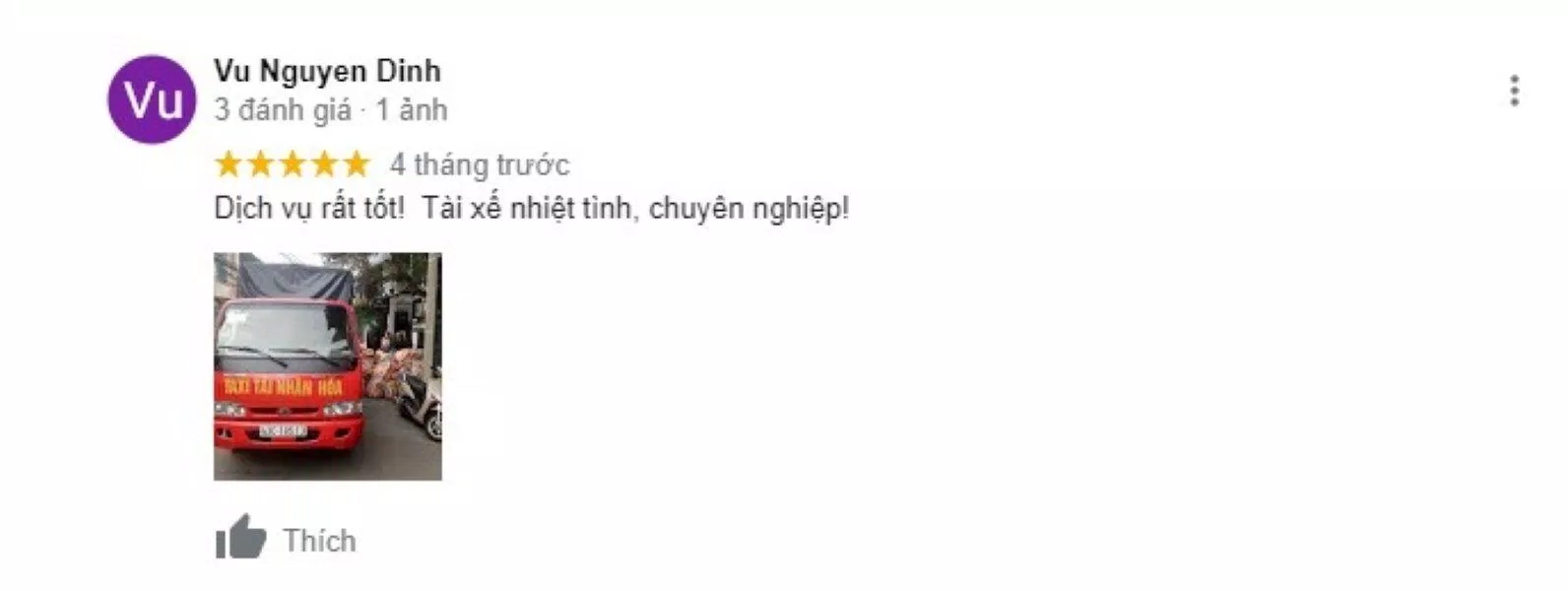 Đánh giá của khách hàng về Taxi tải Nhân Hòa. (Nguồn: BlogAnChoi))