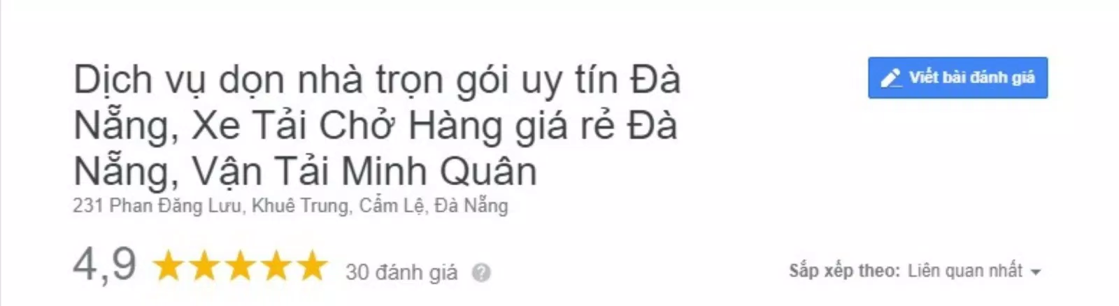 Đánh giá của khách hàng về Vận tải Minh Quân. (Nguồn: BlogAnChoi)