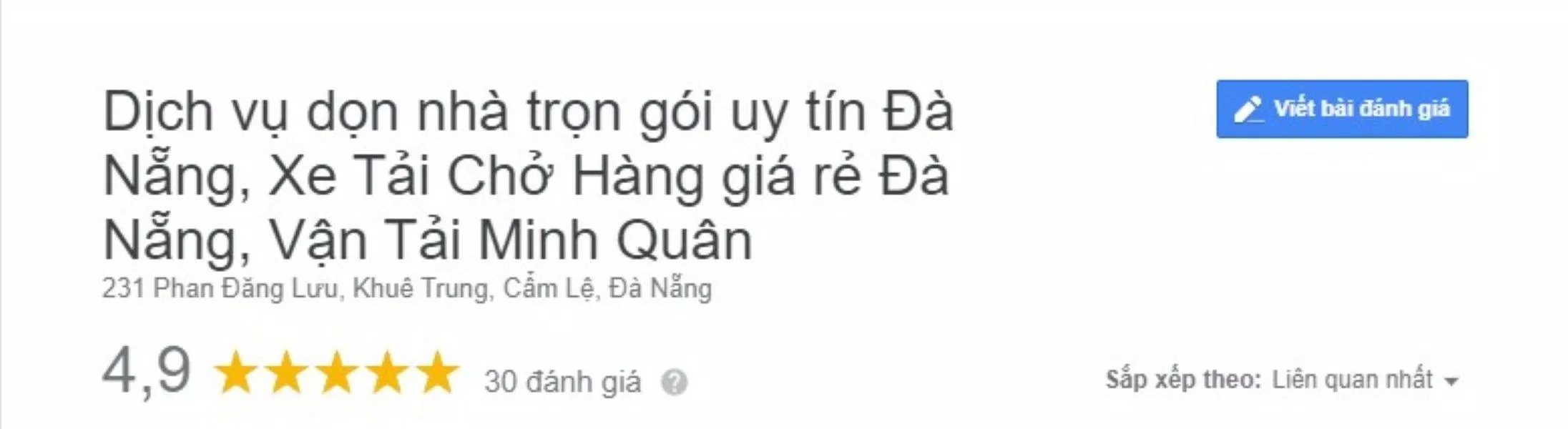 Đánh giá của khách hàng về Vận tải Minh Quân. (Nguồn: BlogAnChoi)