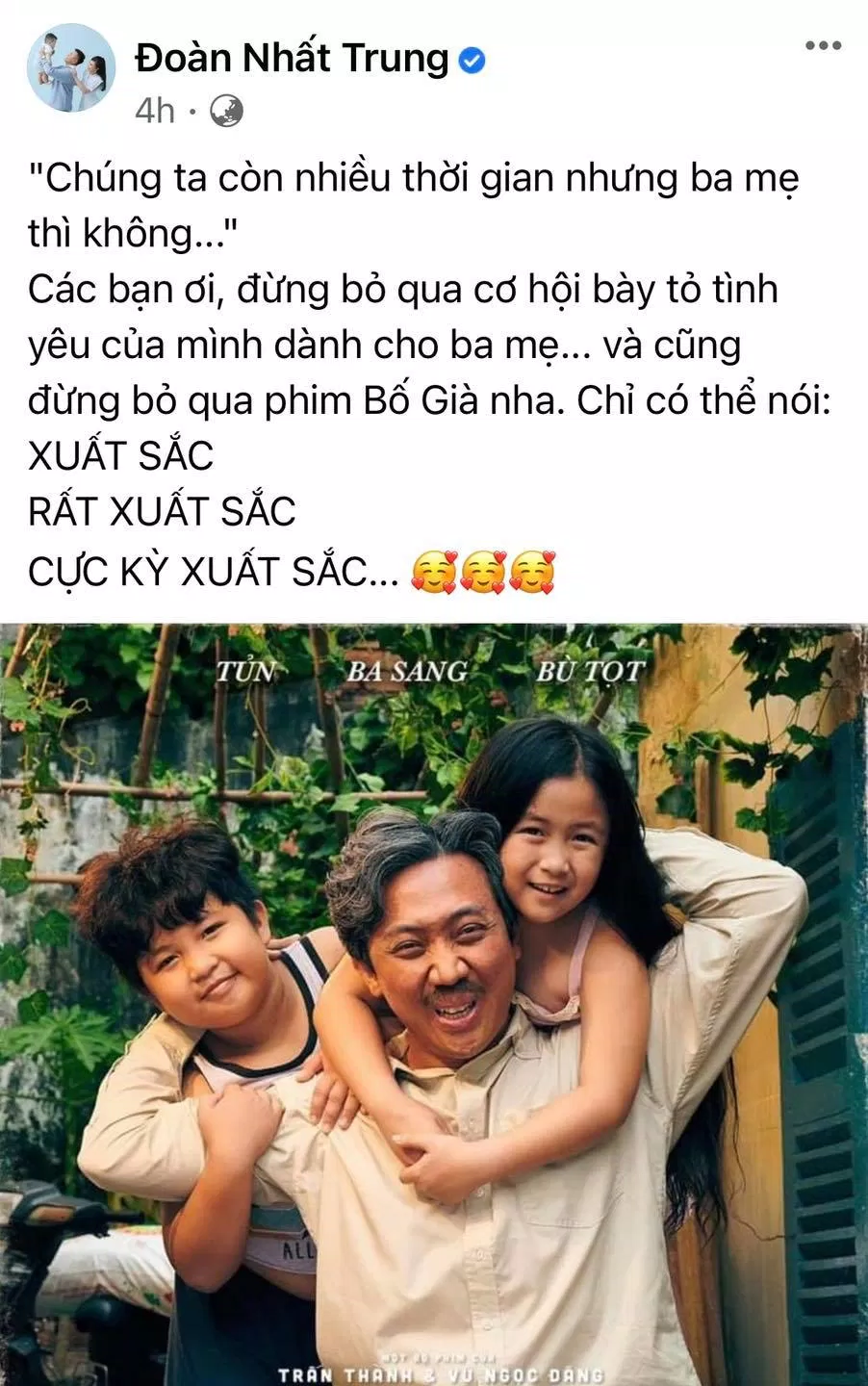 Những lời khen về phim Bố Già (Nguồn: Internet) Những lời khen về phim Bố Già (Nguồn: Internet)