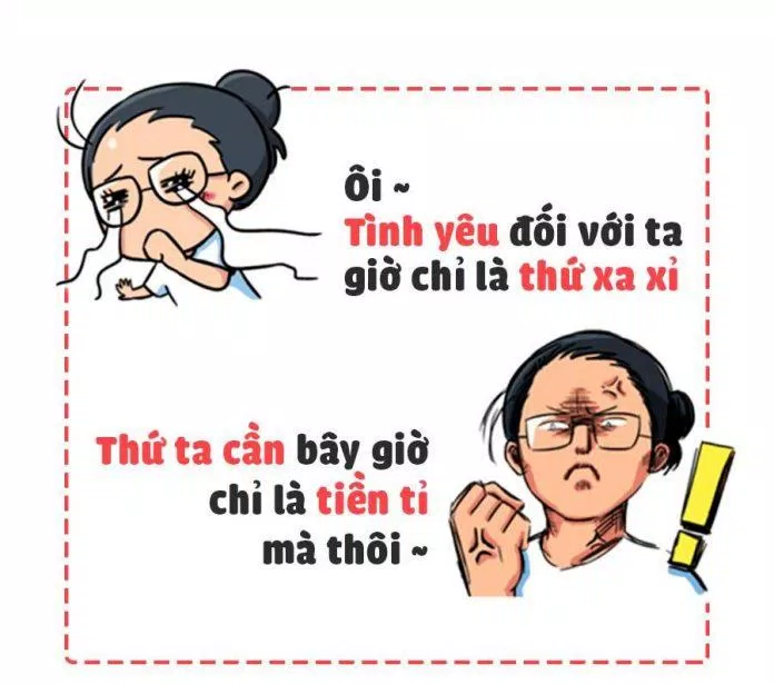 Tình yêu với ta là xa xỉ, thứ ta cần là tiền tỷ mà thôi. (Ảnh: Internet)