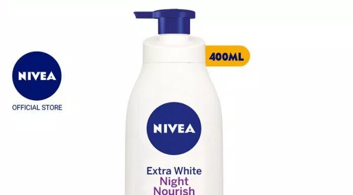 Sữa dưỡng thể Nivea ban đêm có thiết kế đơn giản ( Nguồn: internet)