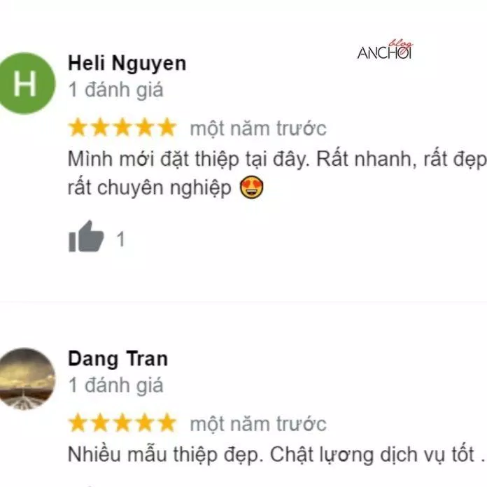 Đánh giá của khách hàng về Thiệp cưới cao cấp Forever (Ảnh: BlogAnChoi)