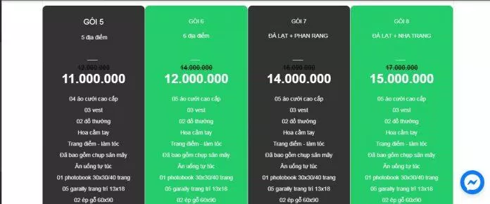 Bảng giá dịch vụ chụp ảnh ngoại cảnh của Onelike Studio (ảnh: BlogAnChoi) Bảng giá dịch vụ chụp ảnh ngoại cảnh của Onelike Studio (ảnh: BlogAnChoi)
