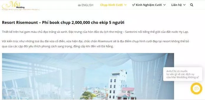 Bảng giá dịch vụ của Mai Wedding (ảnh: BlogAnChoi) Bảng giá dịch vụ của Mai Wedding (ảnh: BlogAnChoi)
