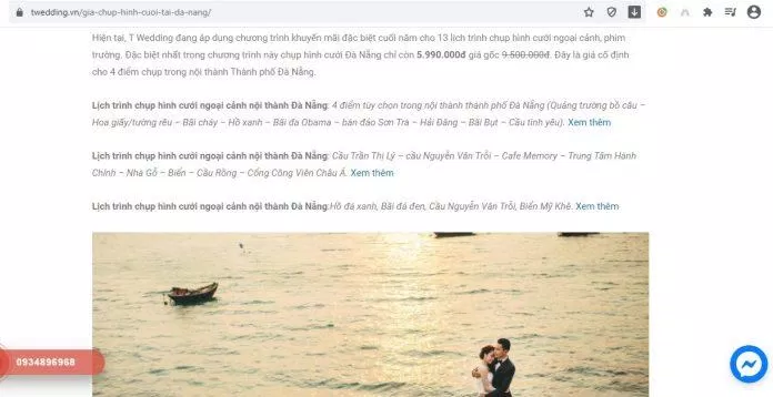 Bảng giá dịch vụ của T Wedding (ảnh: BlogAnChoi) Bảng giá dịch vụ của T Wedding (ảnh: BlogAnChoi)