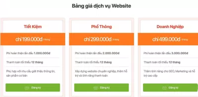 Bảng giá của Công ty Thiết kế Web CHILI chi nhánh Hà Nội (Ảnh BlogAnChoi) Bảng giá của Công ty Thiết kế Web CHILI chi nhánh Hà Nội (Ảnh BlogAnChoi)