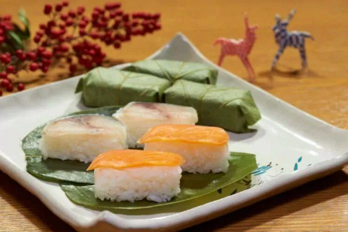 Món sushi kakinoha xinh xắn rất hợp để mang theo khi đi dã ngoại (Ảnh: Internet). Món sushi kakinoha xinh xắn rất hợp để mang theo khi đi dã ngoại (Ảnh: Internet).
