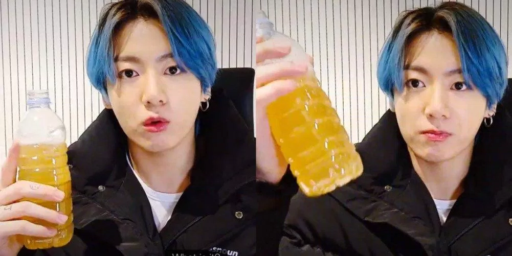 Jungkook uống Teazen Kombucha vị chanh (Ảnh: Internet)