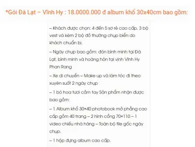Bảng giá dịch vụ tại K Studio (Ảnh: BlogAnChoi) Bảng giá dịch vụ tại K Studio (Ảnh: BlogAnChoi)