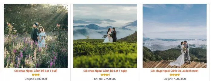 Bảng giá dịch vụ tại Studio Ngoại Cảnh Đà Lạt (Ảnh: BlogAnChoi)