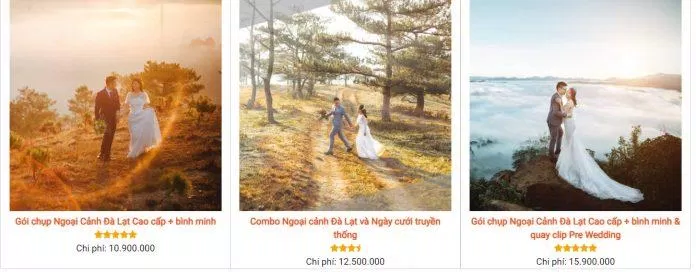 Bảng giá dịch vụ tại Studio Ngoại Cảnh Đà Lạt (Ảnh: BlogAnChoi)