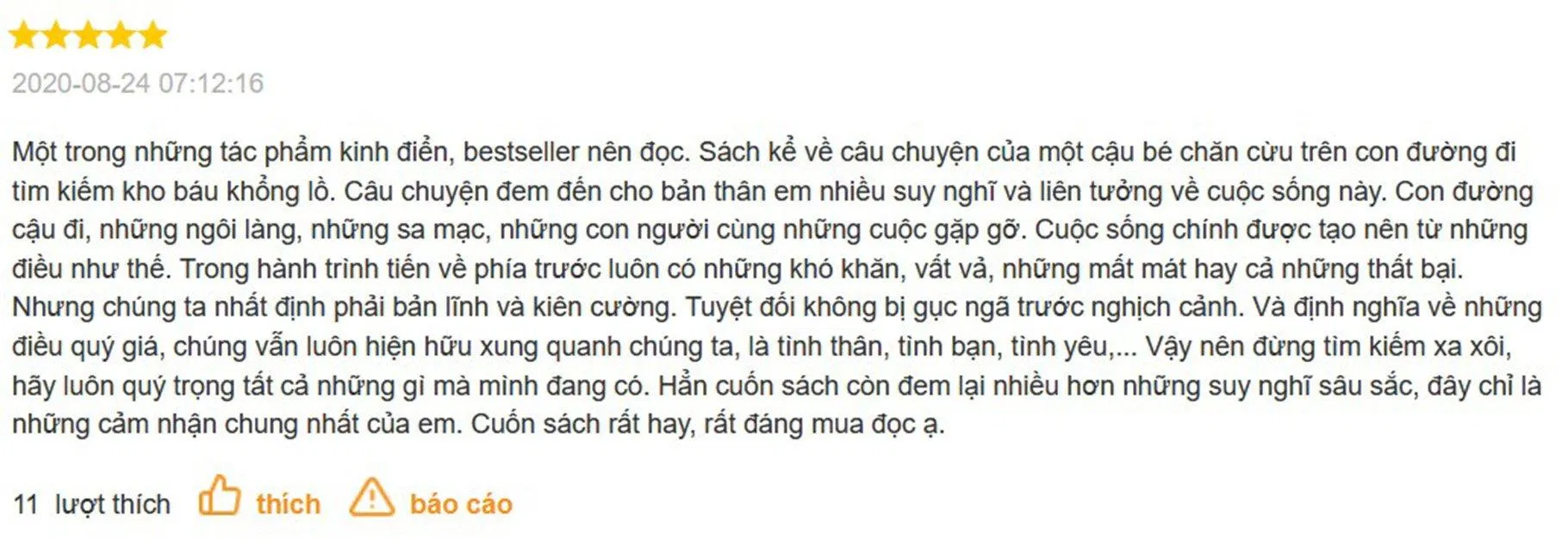 Review của độc giả trên trang web Fahasa. (Ảnh: BlogAnChoi)