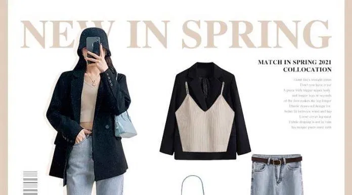 Vẫn là quần xẻ ống nhưng nổi bật hơn với blazer đen và áo 2 dây đi cùng túi kẹp nách trendy (Nguồn: BlogAnChoi)