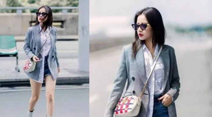 Học lỏm Chi Pu cách phối blazer với quần short jean cùng tone màu (Nguồn: Internet)