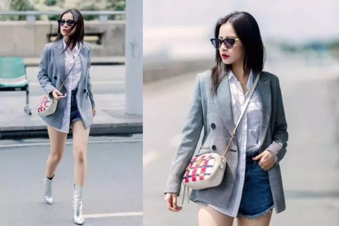 Học lỏm Chi Pu cách phối blazer với quần short jean cùng tone màu (Nguồn: Internet)