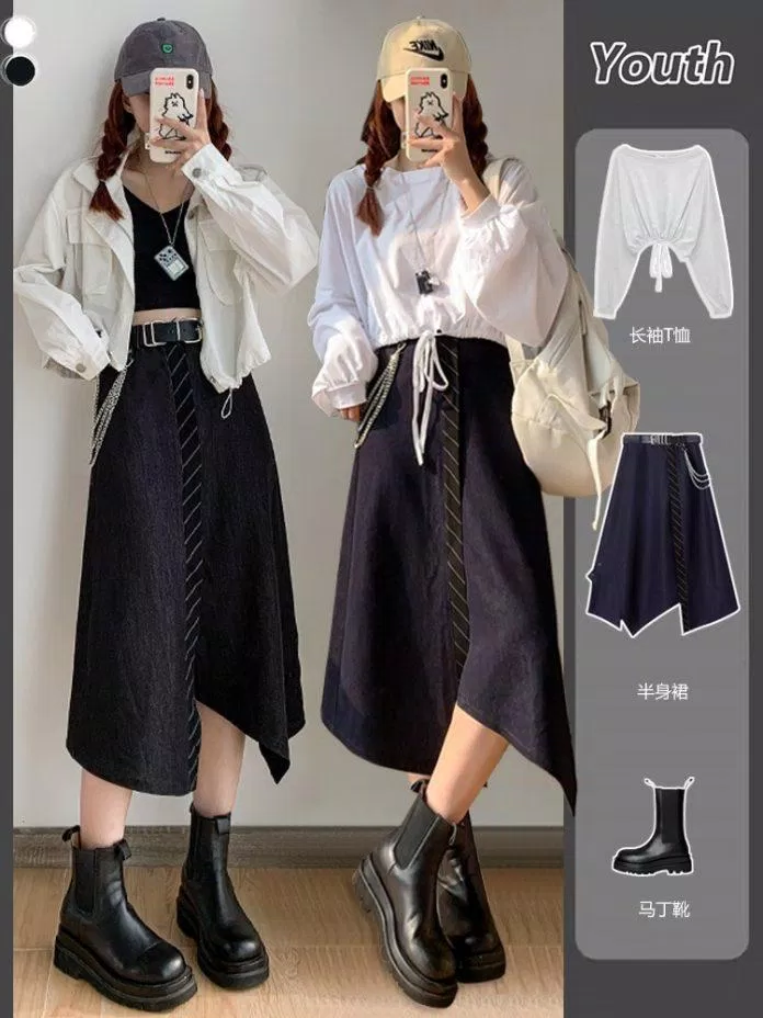 Váy dài có vạt bất đối xứng mix cùng boots nhìn bạn năng động hơn (Nguồn: BlogAnChoi) Váy dài có vạt bất đối xứng mix cùng boots nhìn bạn năng động hơn (Nguồn: BlogAnChoi)