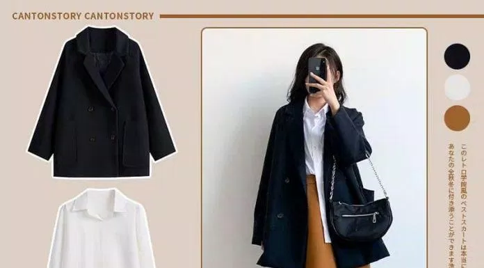 Vẫn là chân váy những thanh lịch hơn khi có thêm blazer khoác ngoài (Nguồn: BlogAnChoi)