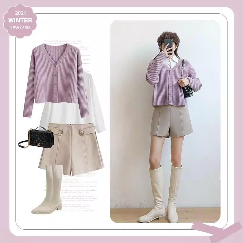 Áo sweater mix với sơ mi đi cùng vơi một đôi boots cao cổ màu trắng (Nguồn: BlogAnChoi) Áo sweater mix với sơ mi đi cùng vơi một đôi boots cao cổ màu trắng (Nguồn: BlogAnChoi)