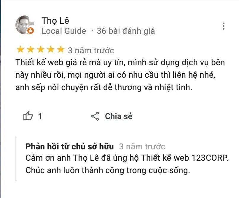 Review Công ty Thiết kế web 123Corp (Ảnh BlogAnChoi)