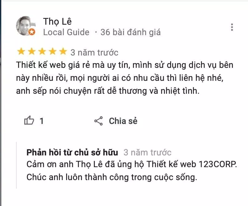 Review Công ty Thiết kế web 123Corp (Ảnh BlogAnChoi)