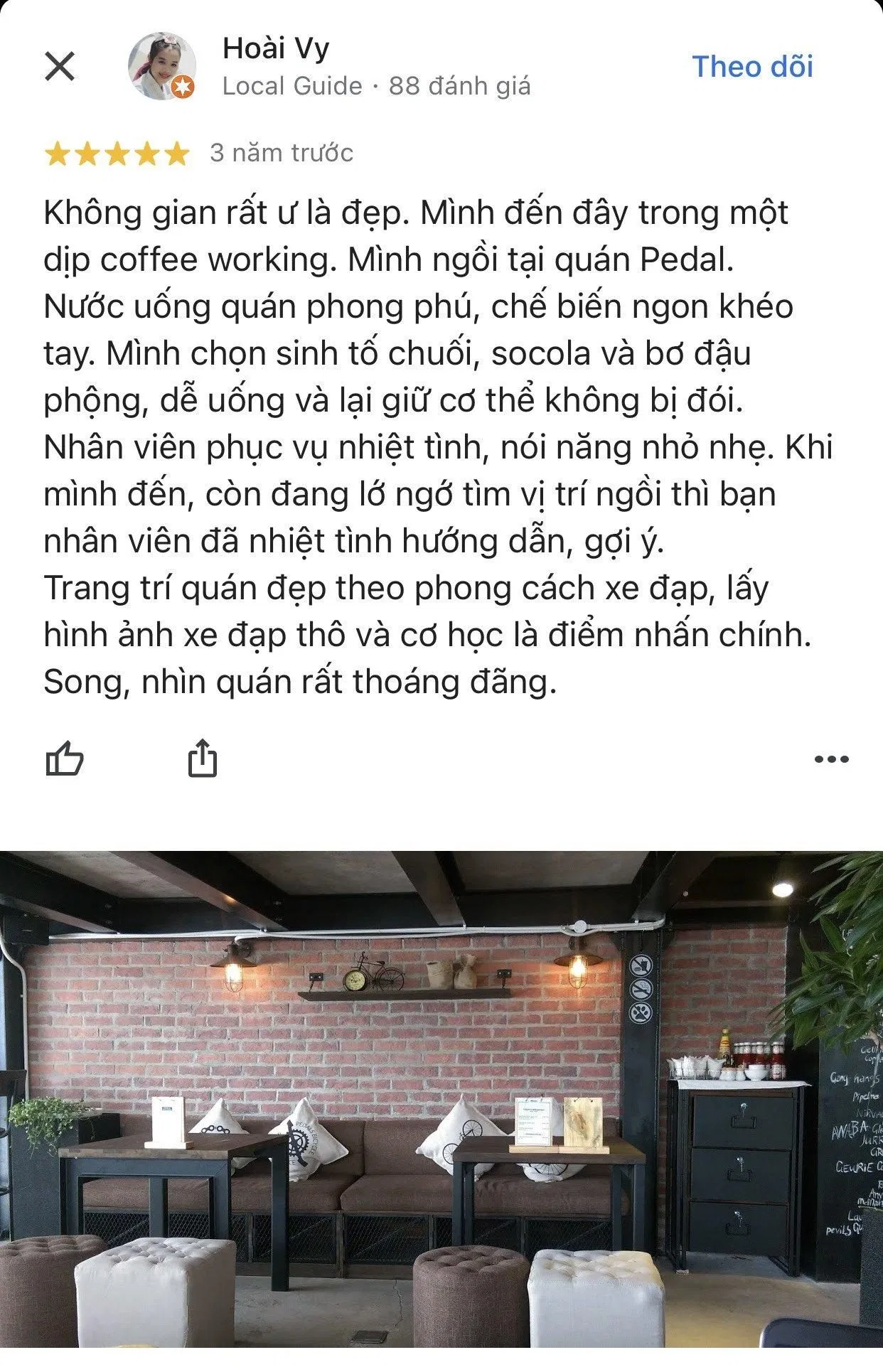 Đánh giá của khách hàng Hoài Vy về Dreamplex trên Google Map Đánh giá của khách hàng Hoài Vy về Dreamplex trên Google Map