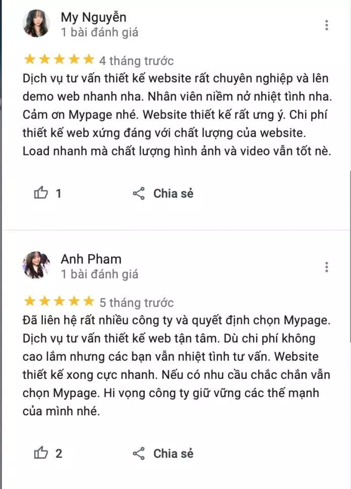 Review Công thiết kế web MYPAGE Hồ Chí Minh (Ảnh BlogAnChoi)